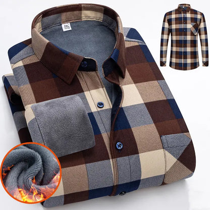 🔥👔【L-5XL】Podzimní zimní teplá košile s dlouhým rukávem