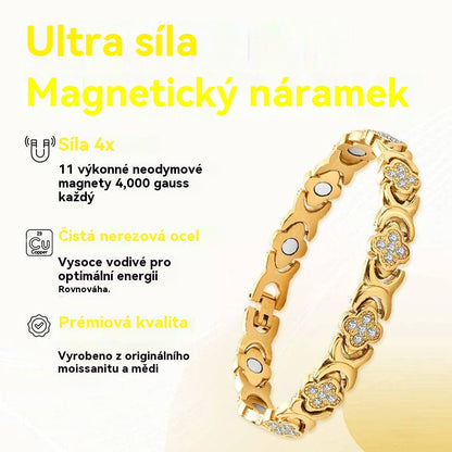 Magnetický náramok Clover Diamond - Objavte svoje tajomstvo úľavy od stresu, magnetické posilnenie wellness