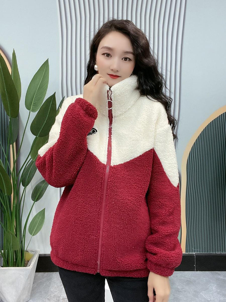 🔥【Kupte jeden, druhý dostanete zdarma】🐏【M-4XL】Zimní fleecová bunda, bavlněná bunda, zesílená bavlněná bunda z jehněčí vlny, teplá bunda
