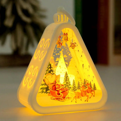 🌲🎅【1 sada po 4 ks.】🎁✨Vánoční retro noční světýlka | Světelná dekorace ve tvaru sněhuláka + dekorace na okenní poličku nebo stůl