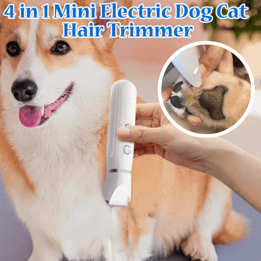 🐕😺 Mini elektrický strojek na stříhání koček a psů, 4 v 1 + kleštičky na drápky