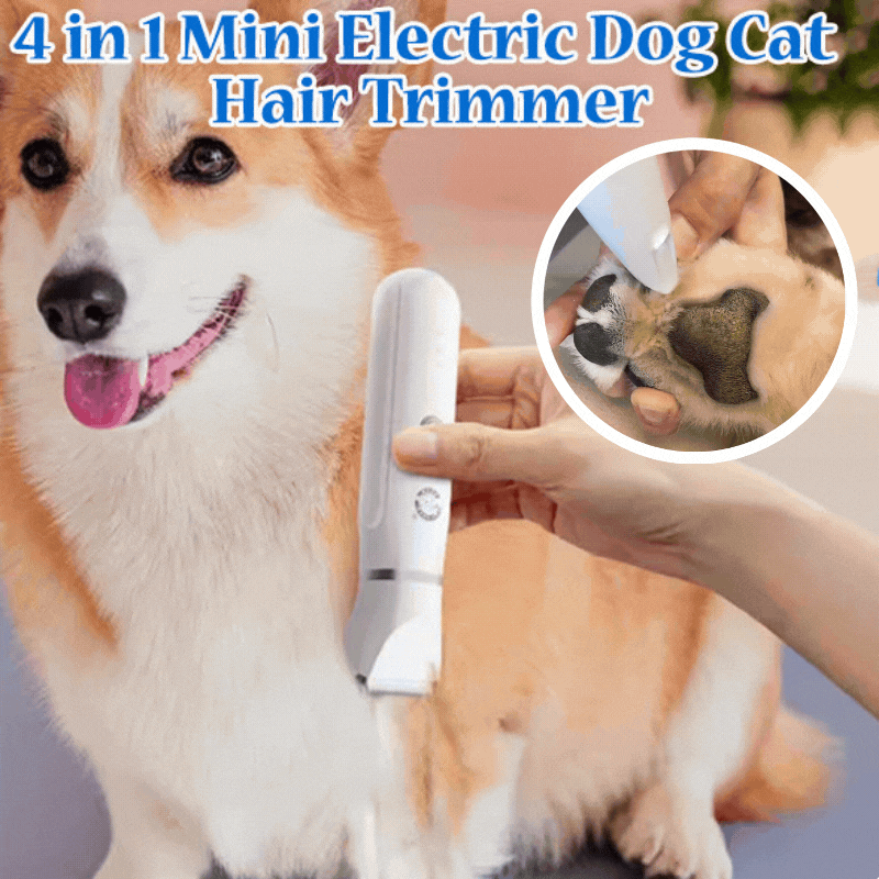 🐕😺 Mini elektrický strojek na stříhání koček a psů, 4 v 1 + kleštičky na drápky