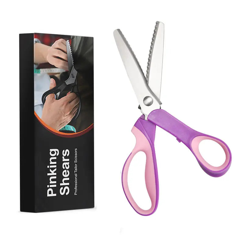 ✂️ Víceúčelové nůžky na růžové stehy pro úhledné cikcakové stehy pro úhledné okraje látek