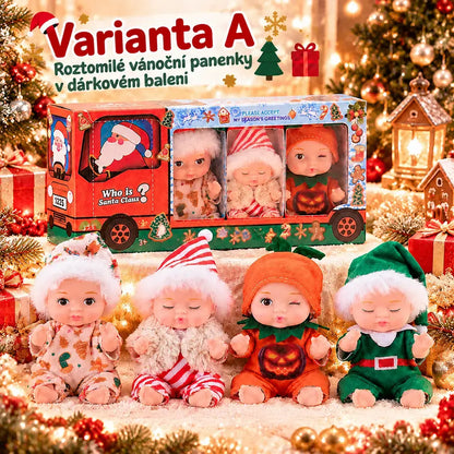 🔥4dílná sada za pouhých 570 Kč👶Realistická vánoční sada panenek Rebirth, vinylové figurky, roztomilé a rozkošné dekorace