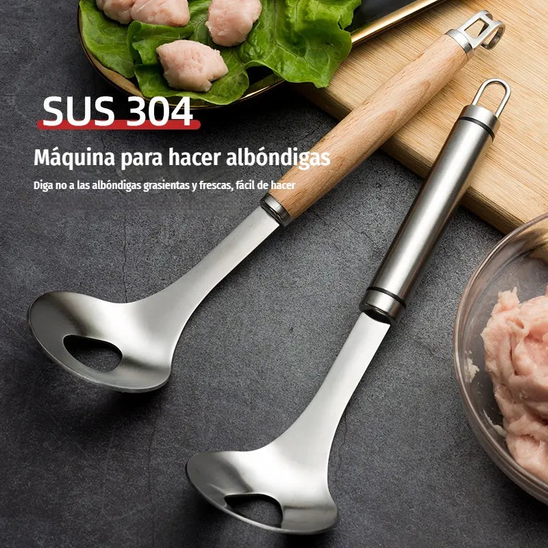 🍖 【2 kusy】Forma na masové kuličky z nerezové oceli 304 – Ideální na výrobu masových a rybích kuliček, perfektní pro domácí vaření 🥄