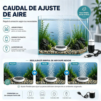 🐟🔇 Ultra tiché USB vzduchovací čerpadlo do akvária – Přenosný dobíjecí okysličovač pro akvária a rybaření 🎣