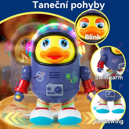 🦆Tančící vesmírná kachnička! 🌈Barevná světla✨ + dynamická hudba🎶Zábavná hračka pro miminka