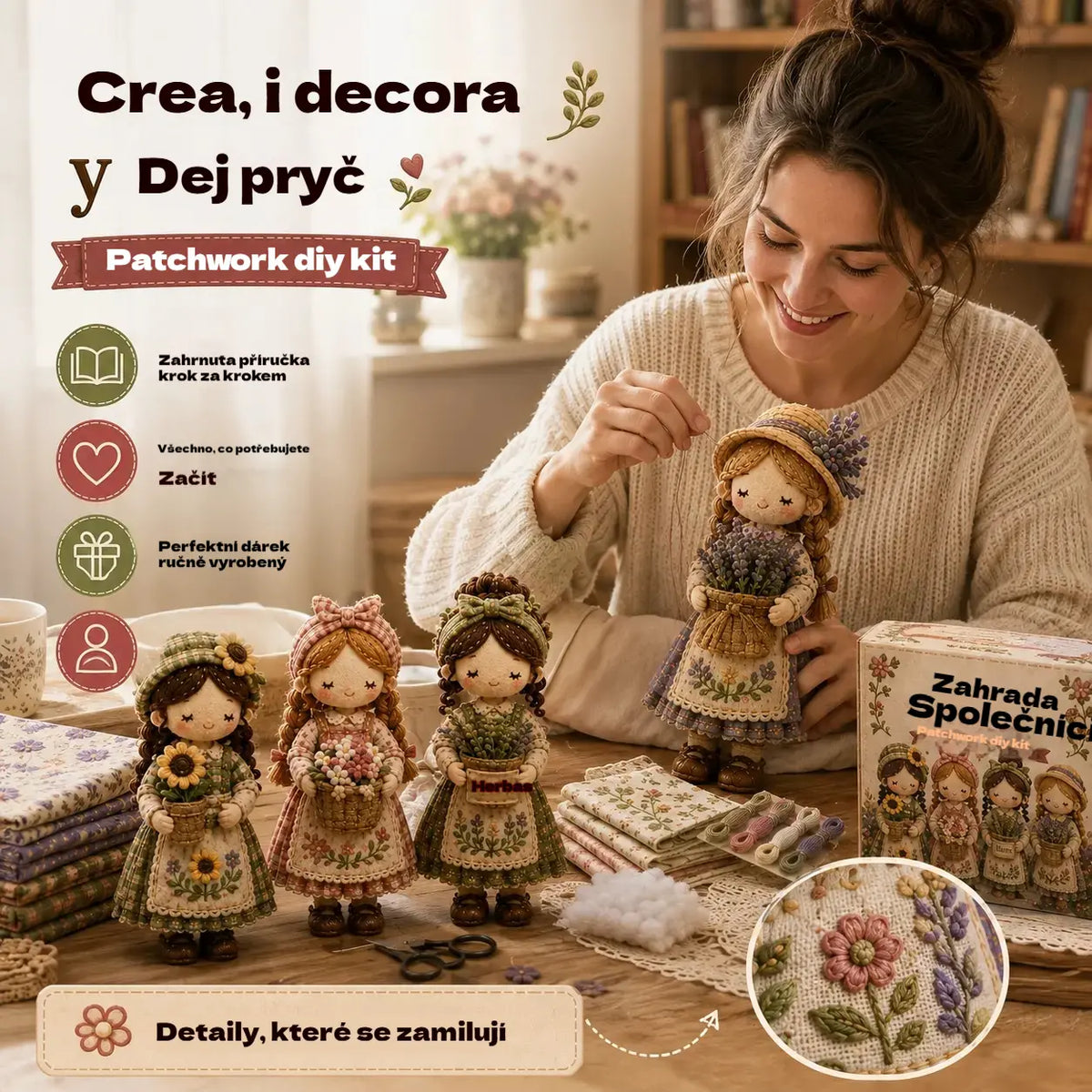 🎁Poslední den: Využijte slevu 49 %! 🧵 Miniaturní patchworková sada ze série Miniature World.