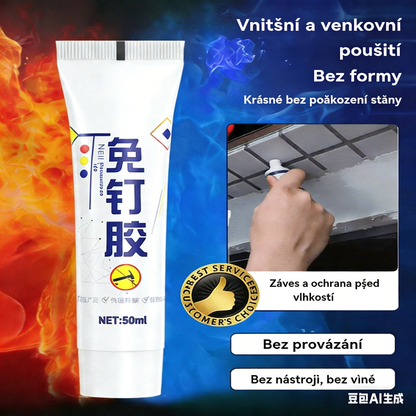 💥Praktické víceúčelové lepidlo bez hřebíků: Voděodolné bez vrtání, lze použít na kov, plast, dlaždice, keramiku, sklo a dřevo.