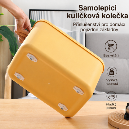 12pcs 🎁 Univerzální sada samolepicích koleček s otočením o 360° ✨ Plynulý pohyb o 360° pro popelnice, krabice a nábytek