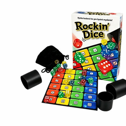 🎲👨‍👩‍👧‍👦 Rodinná desková hra Rockin' Dice – rychlá a zábavná kostková hra pro 2-4 hráče. Ideální pro společný večer, jednoduchá pravidla, která zvládne každý! ✨