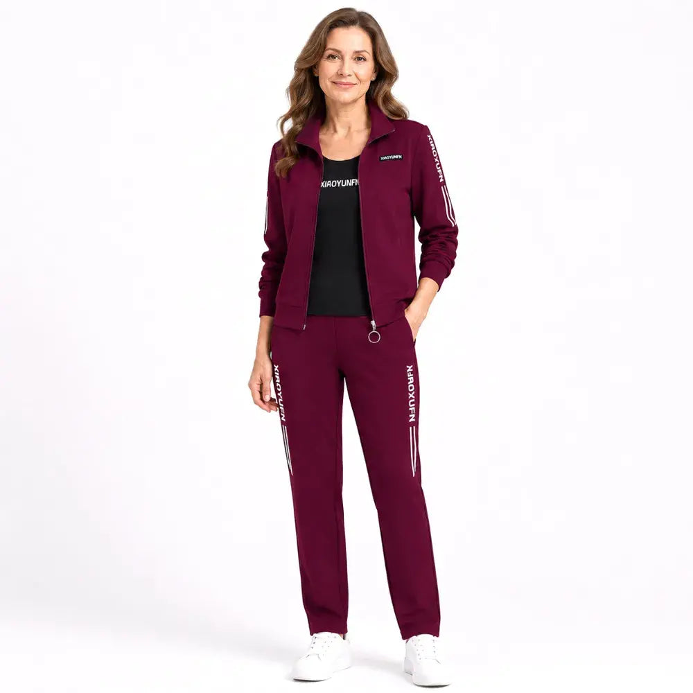🌸 Elegance a maximální pohodlí! Elegantní dámská třídílná souprava pro volný čas (mikina na zip + tričko + kalhoty / Velikosti: M–6XL)! ✨