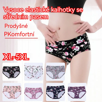 😍Kupte 7 kusy, dostanete 7 zdarma💕【50-140 kg】Pohodlné antibakteriální bavlněné spodní prádlo, nové modely s potisky