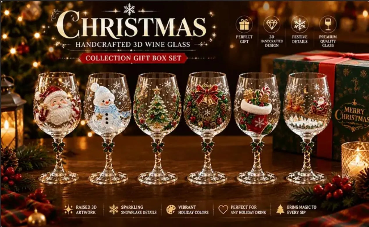 🎄✨ Kouzelné vánoční sklenice na víno: Proměňte každý přípitek ve sváteční zážitek! 🥂❤️