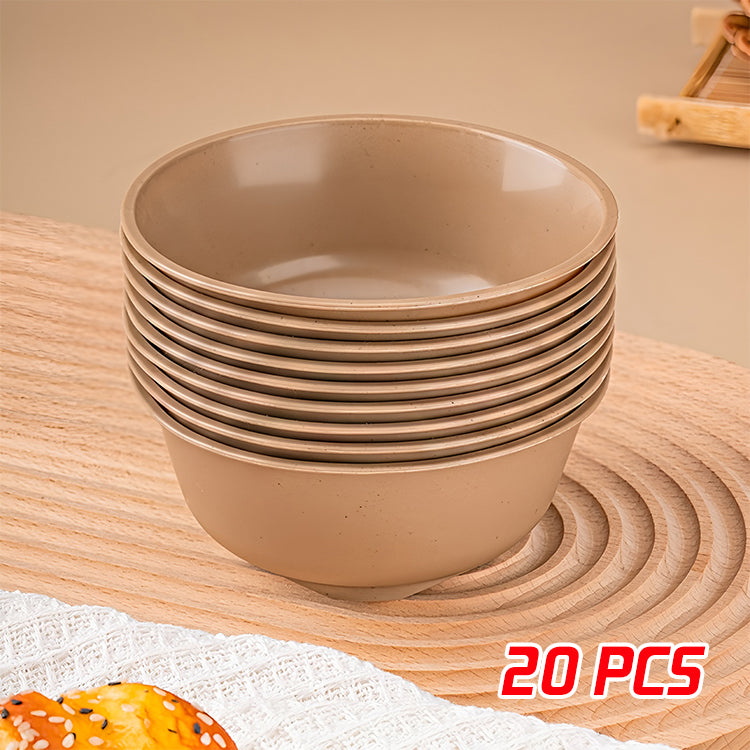 🔥🥣【40 kusů】Jednorázové misky vyrobené z rýžových slupek, potravinářské nádobí odolné vůči vysokým teplotám pro domácí použití, kempování, večírky, bankety a svatební hostiny.
