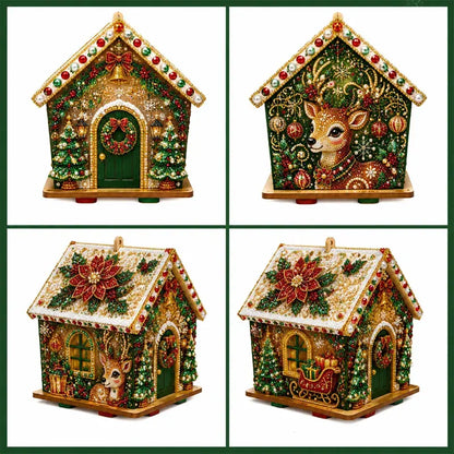 🎄🏠 Dřevěná 3D vánoční chaloupka – stavebnice | Dekorace k sestavení a ozdobení pro celou rodinu