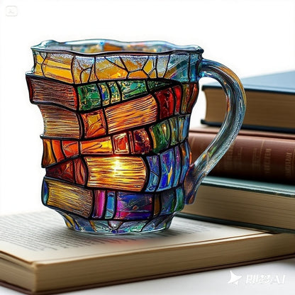 【Kupte 1 a získejte 1 zdarma】📚3D malovaný šálek na kávu ve tvaru knihy