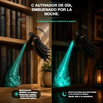 🎃🔥 Dekorativní 3D andělské LED světlo | Fantastická osvětlená dekorace knihovny