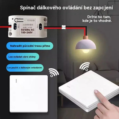 ⚡💡【Spínač*1+přepínač*1】Spínač bezdrátového dálkového ovládání | Inteligentní bezdrátový přijímač s dvojitým ovládáním