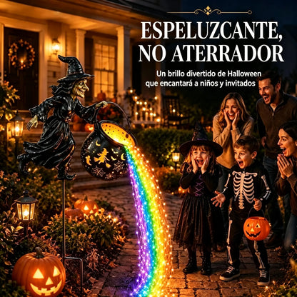 🧙‍♀️🎃 Zahradní lampa Čarodějnický kotel s LED světlem – Úžasná venkovní dekorace 🔮✨