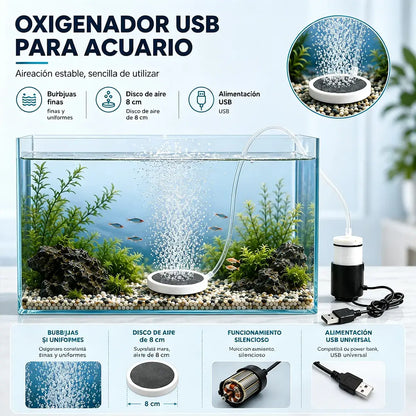 🐟🔇 Ultra tiché USB vzduchovací čerpadlo do akvária – Přenosný dobíjecí okysličovač pro akvária a rybaření 🎣