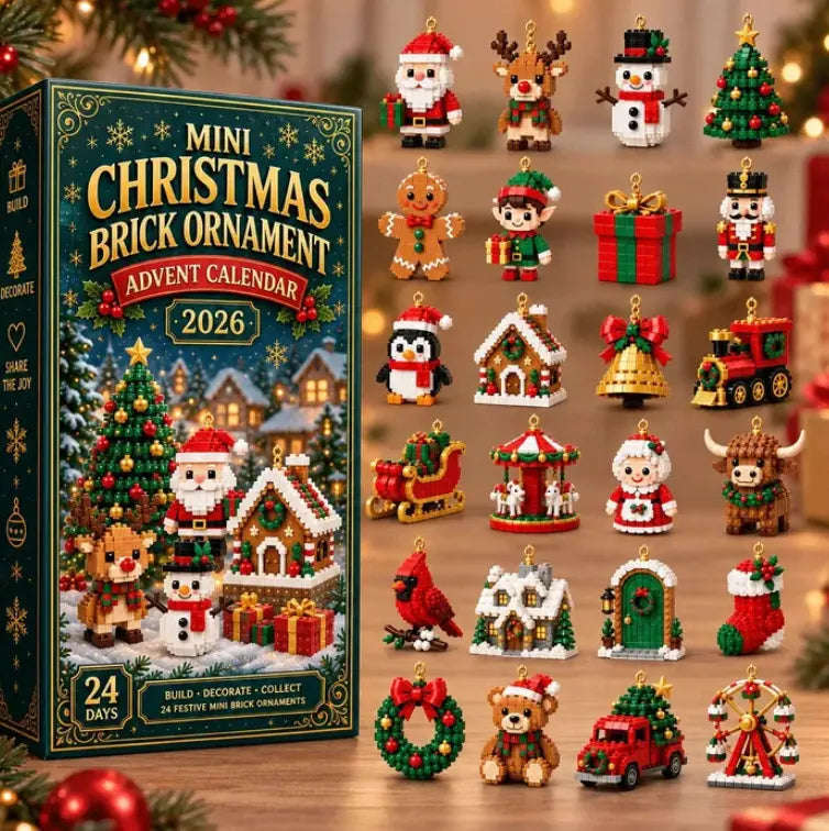 24denní mini adventní kalendář s vánočními ozdobami z kostek