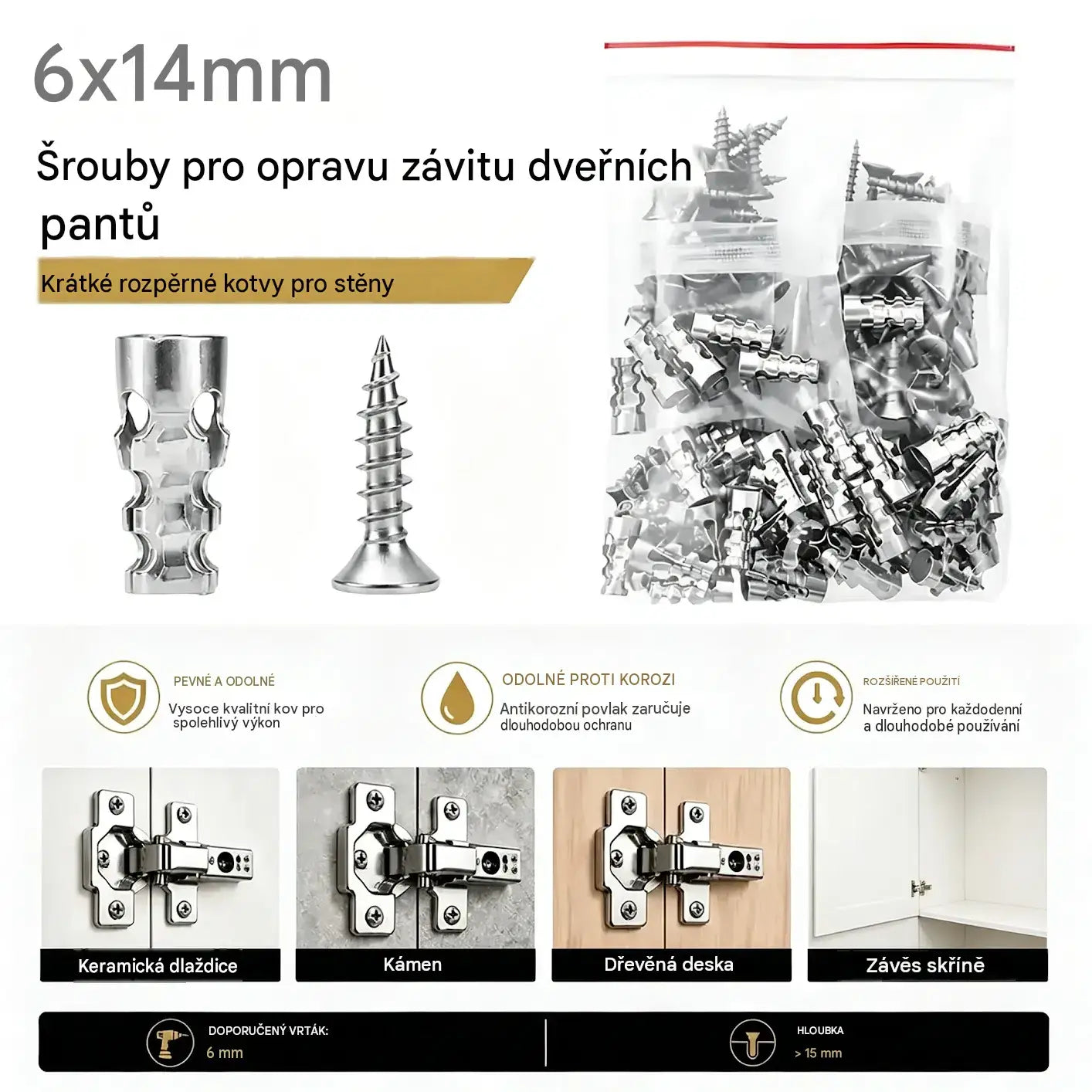 🛠️【100 párů】🔩 Sada samovrtných kotev do sádrokartonu se šrouby 🧱 – Snadno instalovatelné příslušenství pro montáž na zeď
