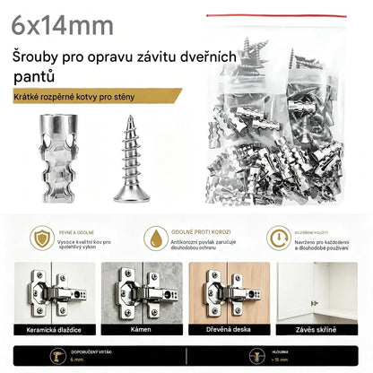 🛠️【100 párů】🔩 Sada samovrtných kotev do sádrokartonu se šrouby 🧱 – Snadno instalovatelné příslušenství pro montáž na zeď