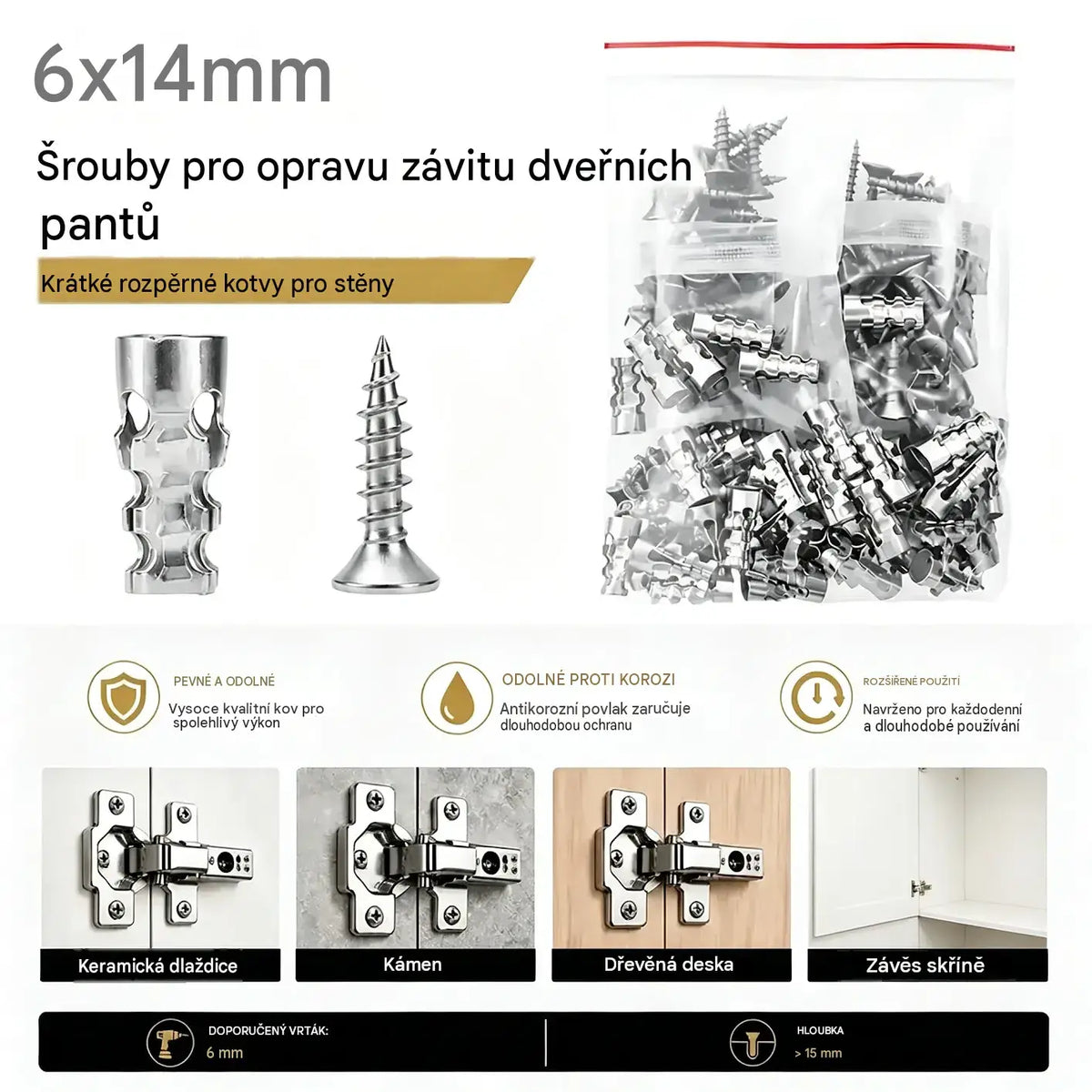 🛠️【100 párů】🔩 Sada samovrtných kotev do sádrokartonu se šrouby 🧱 – Snadno instalovatelné příslušenství pro montáž na zeď
