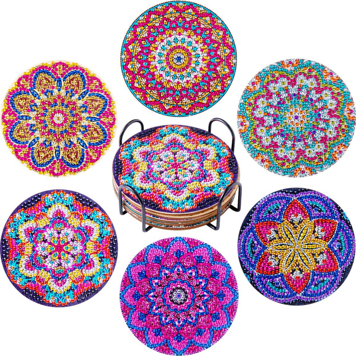 🎁🎨【Sada nářadí + železný rám + 6 diamantových obrazů*2】Podložka na malování s kamínky pro kutily