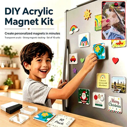 🧲✨ Sada magnetů na ledničku z průhledného akrylu – Vytvořte si jedinečné magnety na ledničku s fotografiemi se silnými magnety! 📸💖