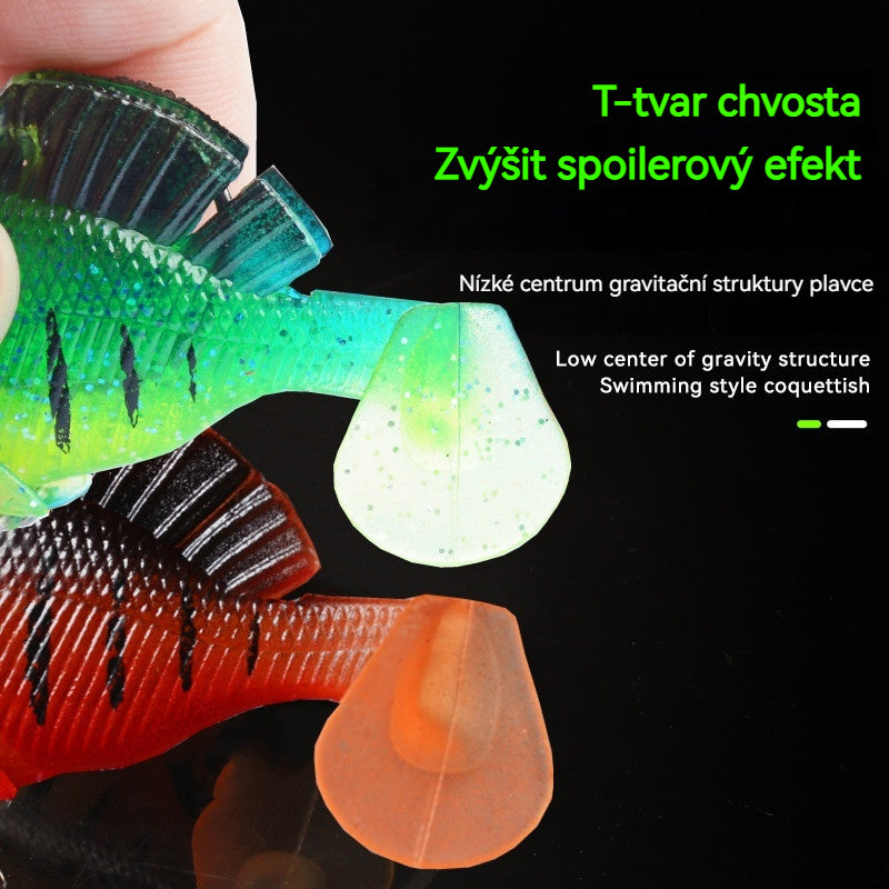 🎣【6 ks】 měkké rybářské nástrahy s několika předmontovanými jigovými hlavičkami