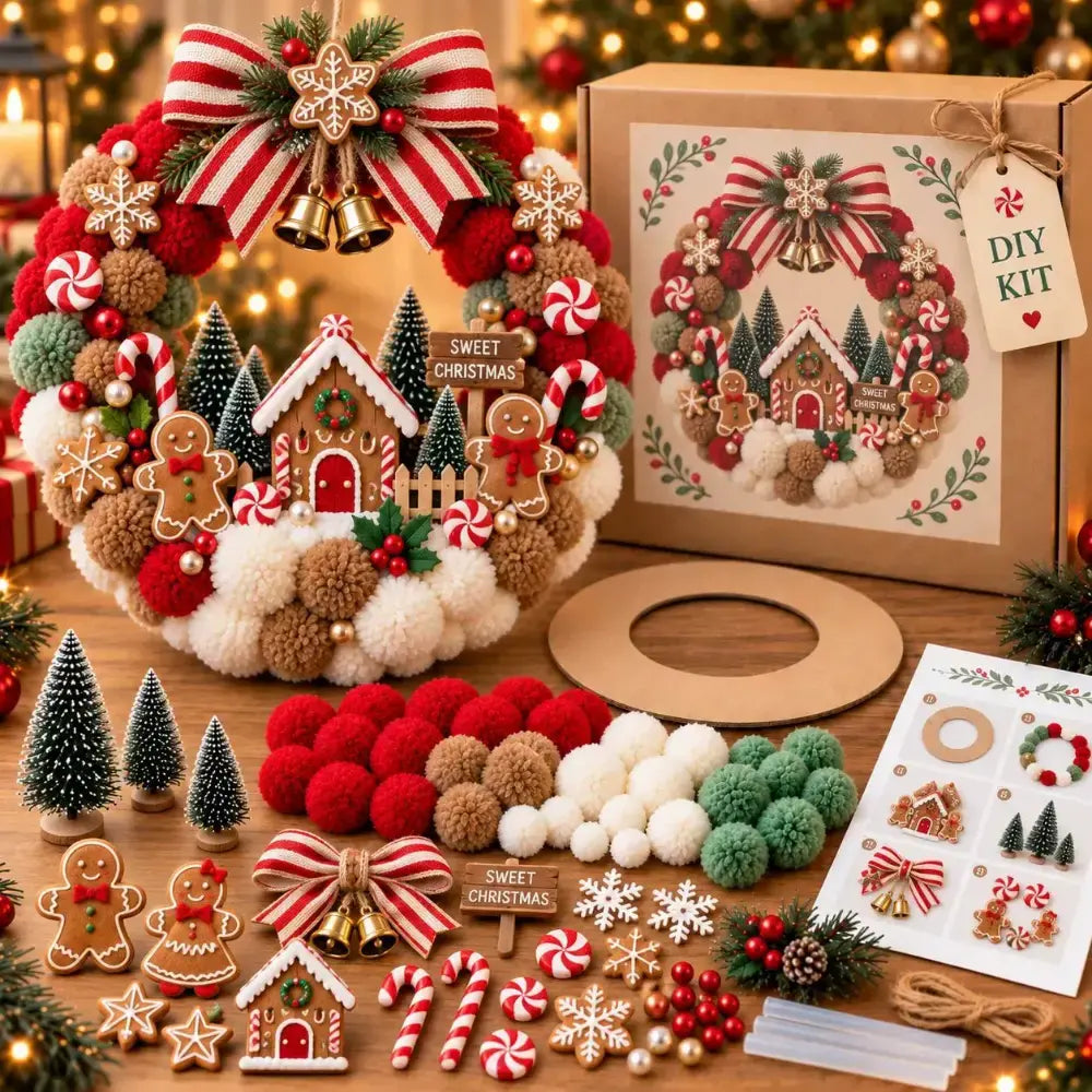 🎄🎁🏵Sada na výrobu vánočního věnce – sváteční dekorace