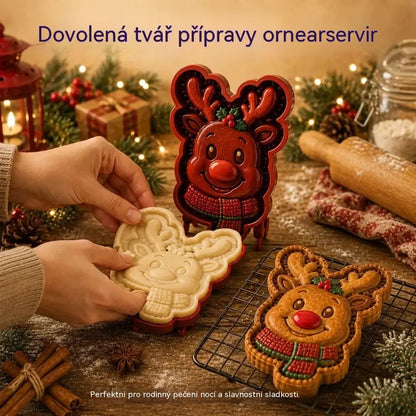 ⌛【Sada 3 kusů】520 Kč 🥧🎄Sbírka mini forem na vánoční dorty s 9 vzory | 🫎Opakovaně použitelné reliéfní formy na tvarování detailních vánočních dortů ve tvaru Santa Clause, sněhuláka, soba a vánočního stromečku⛄