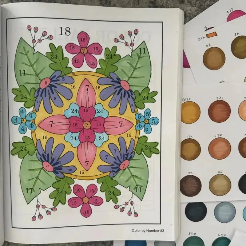 🎨 【1 omalovánka s čísly + 24 oboustranných omalovánek】 Omalovánky pro relaxaci: Omalovánky pro dospělé s čísly | Uvolněte stres a úzkost ✨