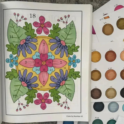 🎨 【1 omalovánka s čísly + 24 oboustranných omalovánek】 Omalovánky pro relaxaci: Omalovánky pro dospělé s čísly | Uvolněte stres a úzkost ✨