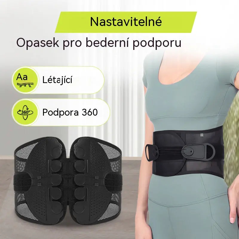 ✨Uleví od bolesti zad kdykoli a kdekoli🎉Nastavitelný dvojitý kladkový prodyšný bederní opěrný pás tvarující bederní páteř