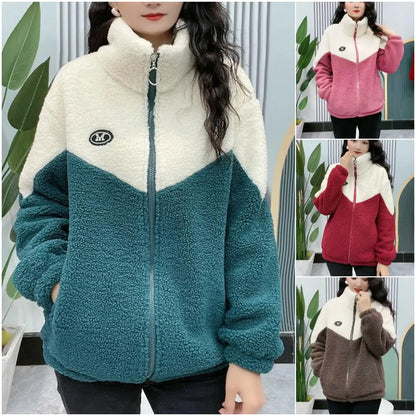 🔥【Kupte jeden, druhý dostanete zdarma】🐏【M-4XL】Zimní fleecová bunda, bavlněná bunda, zesílená bavlněná bunda z jehněčí vlny, teplá bunda