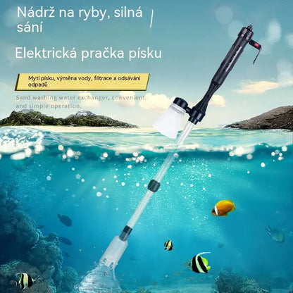 🐠Elektrický čistič štěrku do akvárií – napájený z baterie, s nastavitelnou délkou trubice a snadno se čistí – ideální pro všechna akvária 🧹🐟