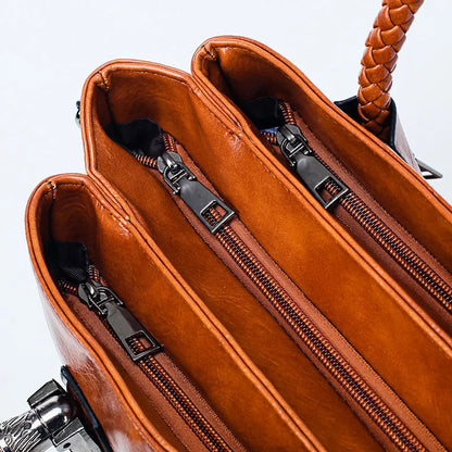 👜【50% sleva】Vintage bostonská kožená kabelka, měkká kožená taška, lze nosit na jednom rameni