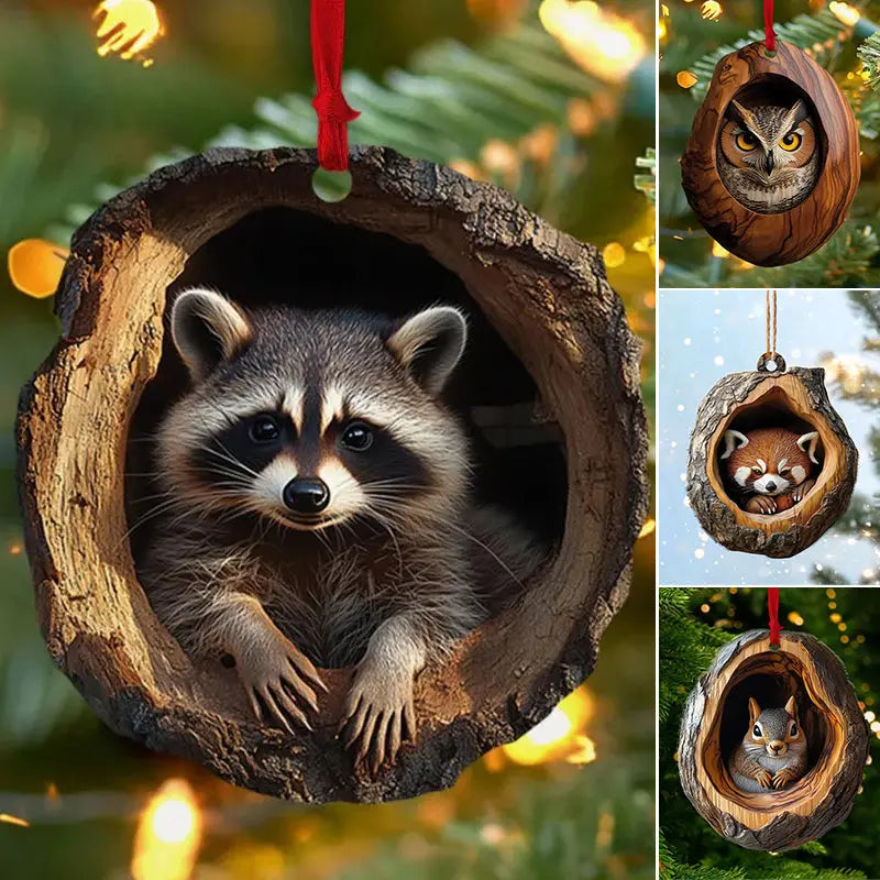 【5/10 kusů】🎄Dekorace na vánoční stromeček zvířátka. drobné zvířecí ozdoby