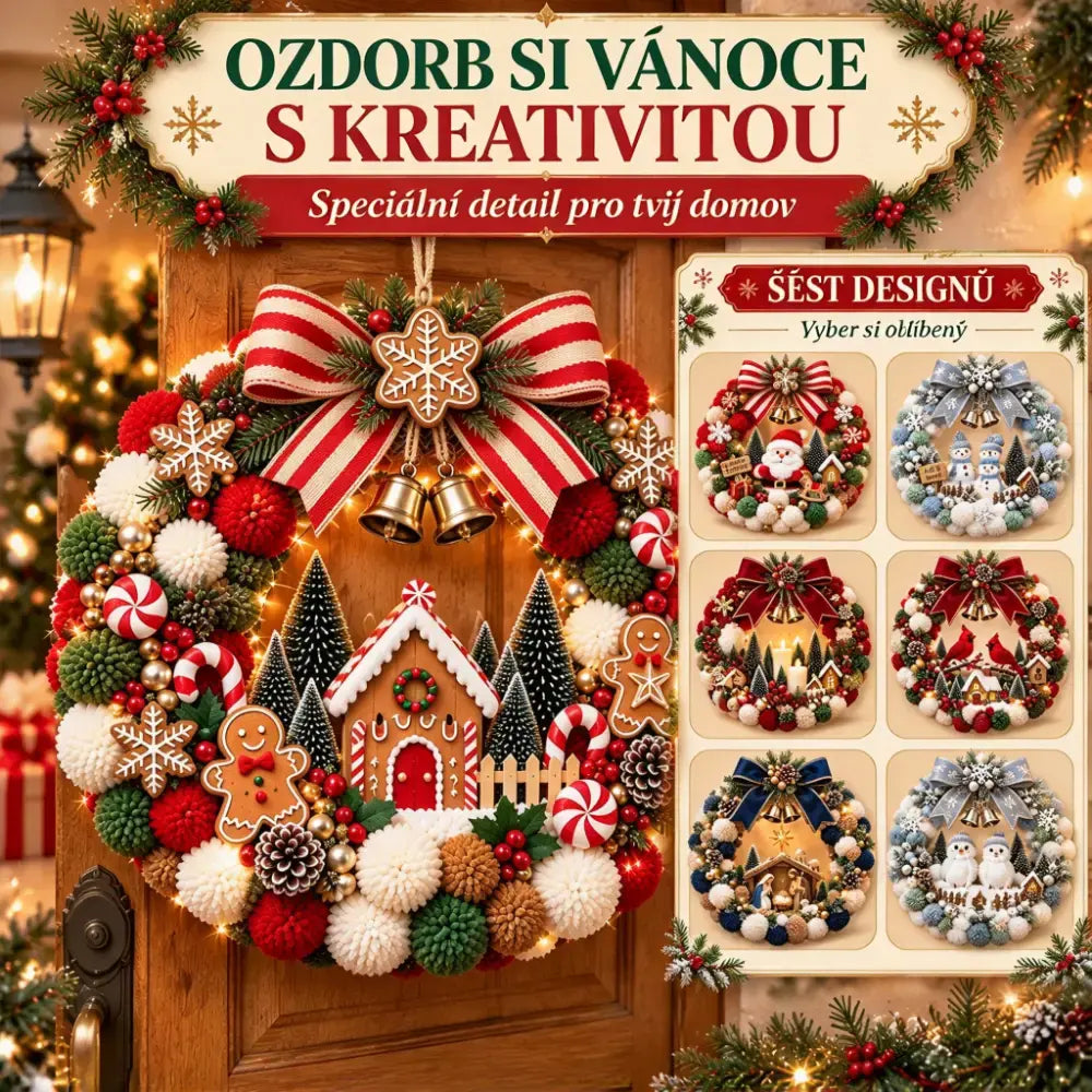 🎄🎁🏵Sada na výrobu vánočního věnce – sváteční dekorace