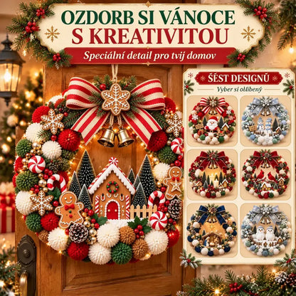 🎄🎁🏵Sada na výrobu vánočního věnce – sváteční dekorace