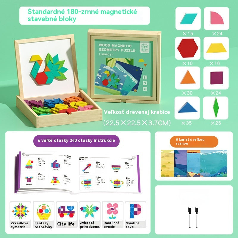 ✨【Kup 1, získej 1 zdarma】Geometrické magnetické stavební bloky Tangram