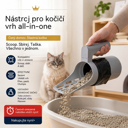 📢📢50% SLEVA !! ⏰ Samočisticí lopatka na odpadky s košem – snadné použití jednou rukou 🧹🗑️