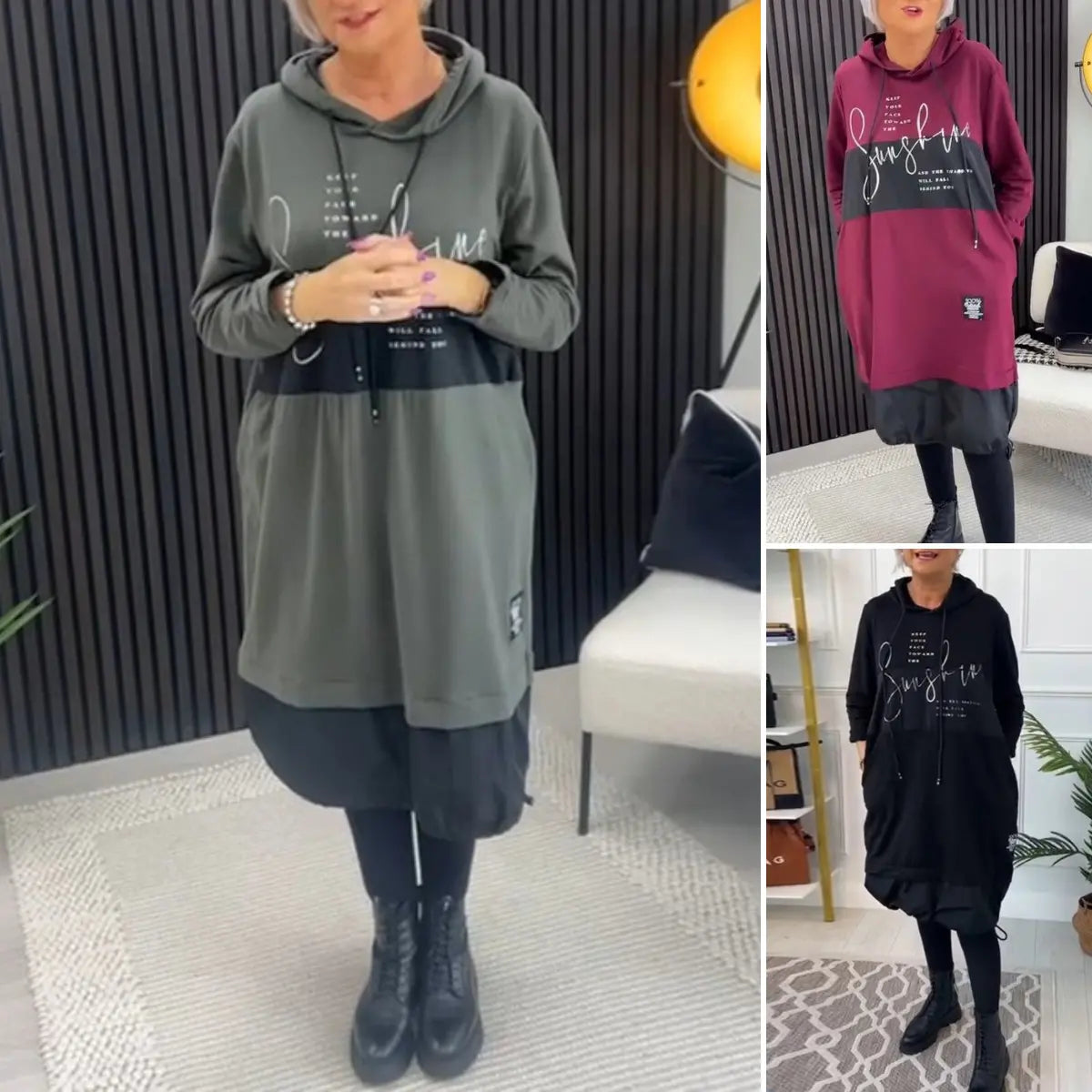 🔥🔥【S-5XL】【Koupit 1 a získat 1 zdarma】🥰 2025 nové podzimní a zimní módní velké šaty s potiskem