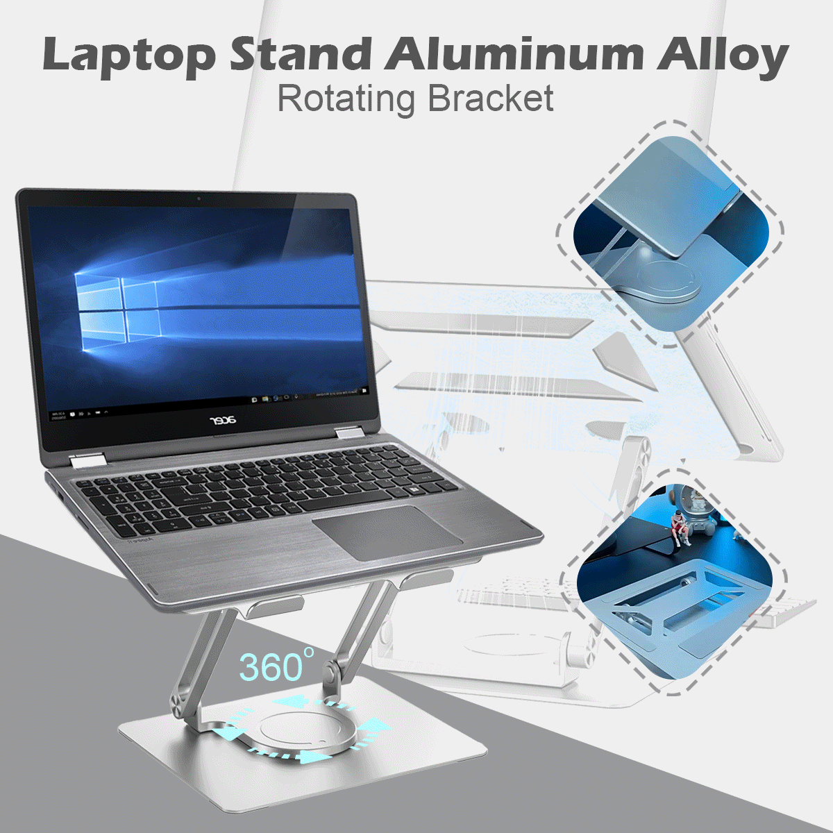 💥【žhavý prodejce】💻 Stojan na notebook Otočný stojan z hliníkové slitiny z hliníkové slitiny