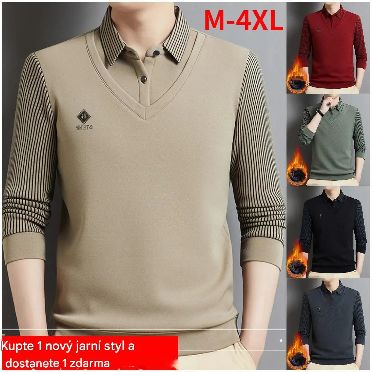 🔥【Kupte 1 a získejte 1 zdarma】🔥【M-4XL】 Pánský prémiový kašmírový dvoudílný teplý top vše v jednom❤️【45-105kg】