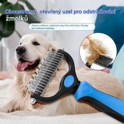 【Kupte 1 kus a získejte 1 zdarma, 2 kusy】Oboustranný kartáč pro péči o srst a odstraňování chlupů domácích mazlíčků