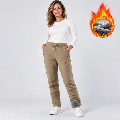 👖❄️ Dámske teplé nohavice XS-3XL – 1 kus, fleece podšívka, elastický pás so šnúrkou, 5 farieb.